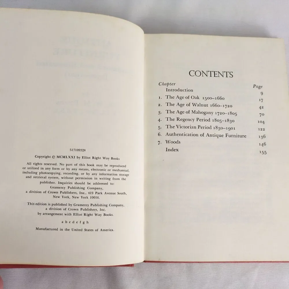 Antique Furniture Explained Illustrated 1500-1901 KWM Bowers 1971 Hardcover Book